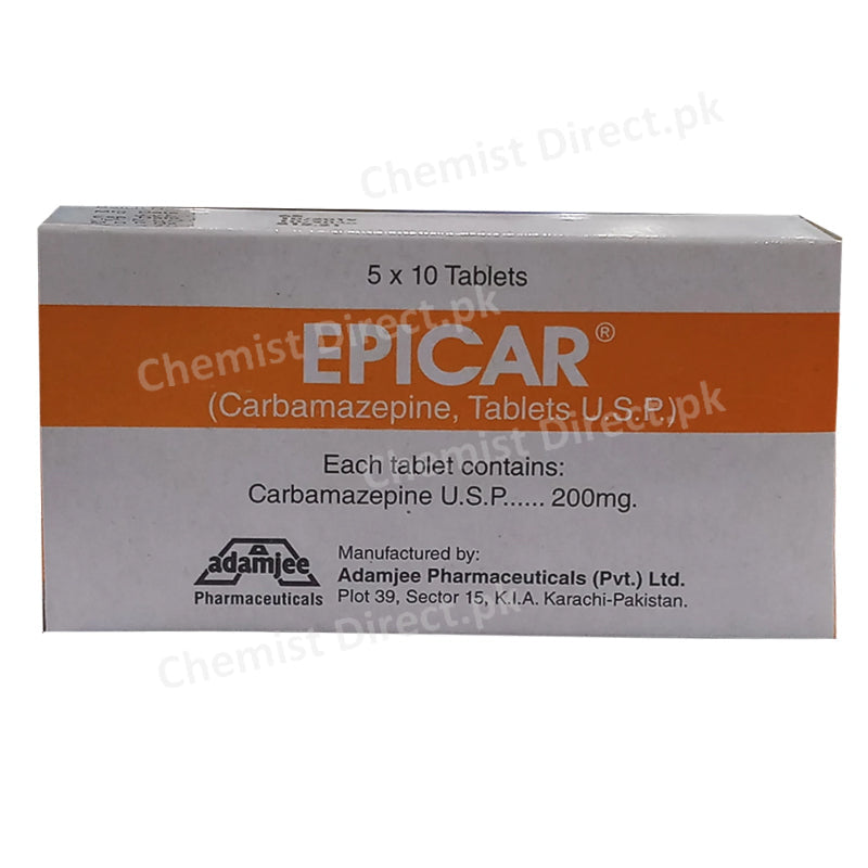 Epicar 200mg Tab Tablet Adamjee Pharma Services  Anti Epileptic Carbamazepine