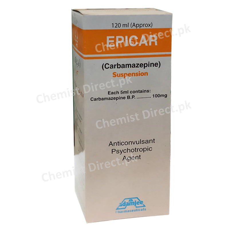 Epicar Suspension 100mg 5ml 120ml Adamjee Pharma Services Anti Epileptic Carbamazepine