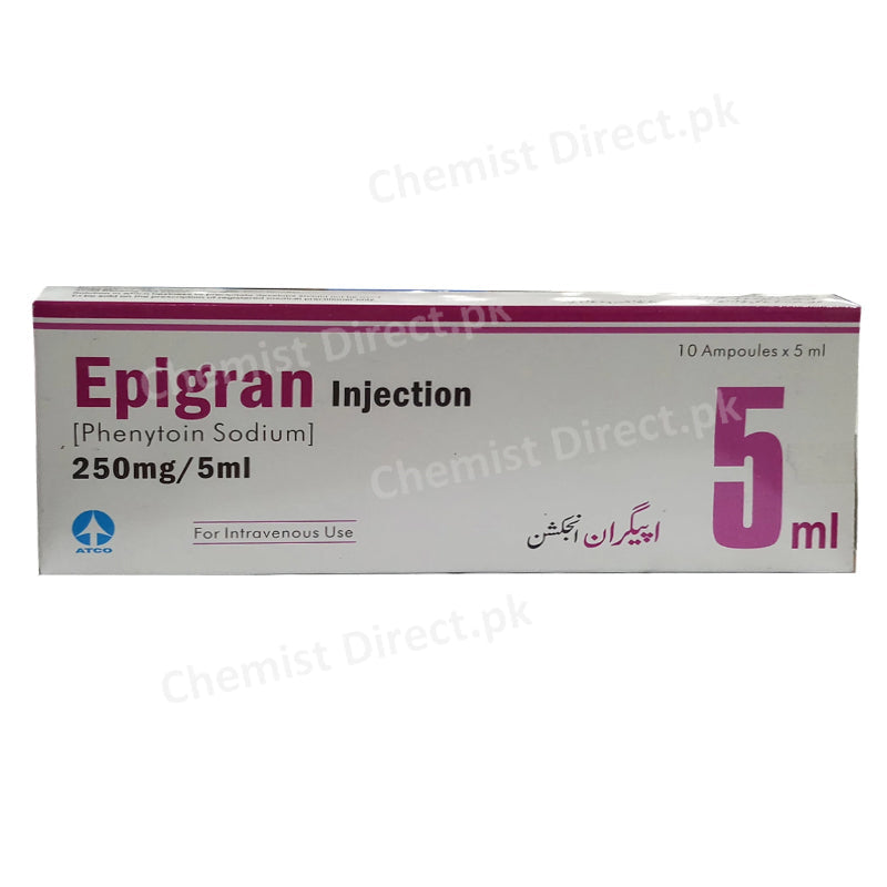 Epigran Inj 250mg Injection Atco Laboratories Pvt Ltd Anti Epileptics Phenytoin Sodium