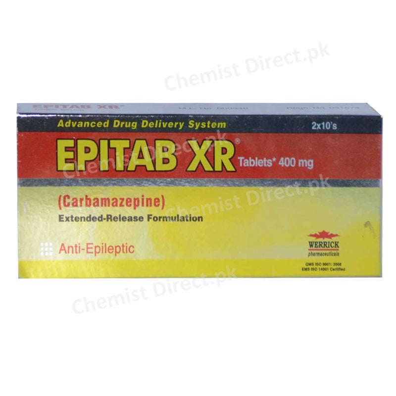 Epitab XR 400mg Tab Tablet Werrick Pharmaceuticals Anti Epileptic Carbamazepine