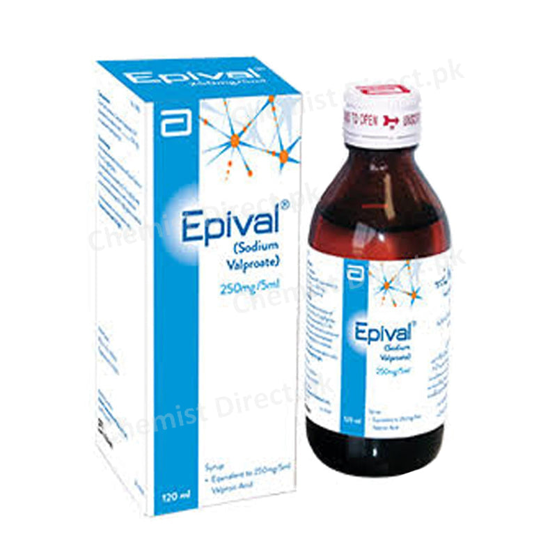 Epival Syrup 250mg/5ml 120ml Anti-Epileptic Abbott Laboratories sodium valproate