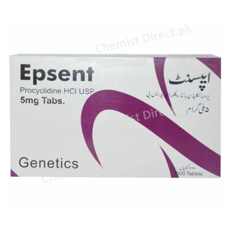 Epsent Tablet 5mg Genetics Pharmaceuticals Anti-Parkinsonism Procyclidine Hcl