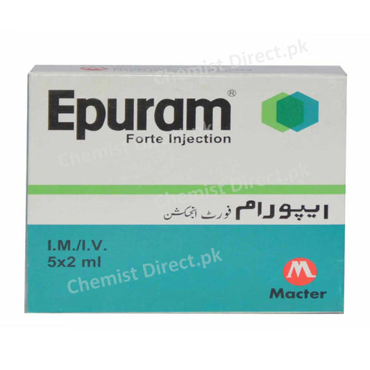 Epuram Injection 5Ampoules 2ml Liver Protectant L-Arginine 600mg , L-Citrulline 200mg , L-Ornithine 200mg Macter International