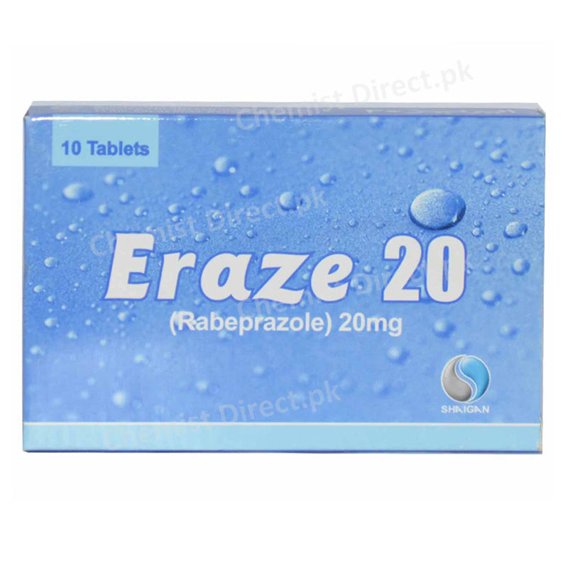 Eraze Tablet 20mg Shaigan Pharmaceuticals Rabeprazole Anti-ulcerant