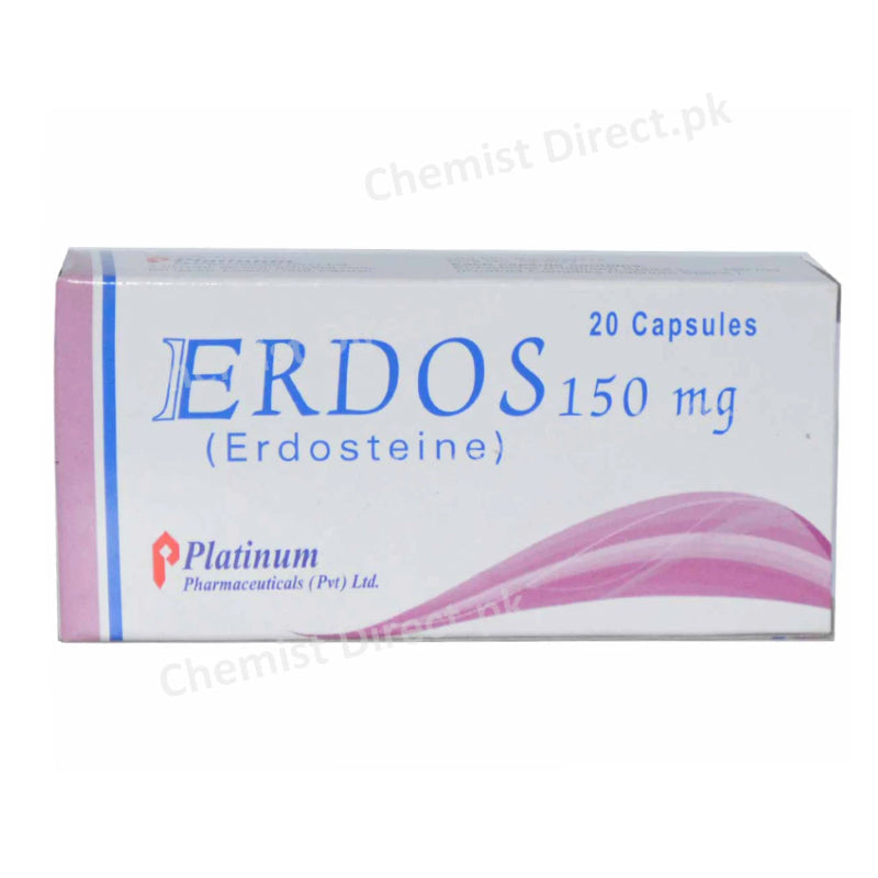 Erdos Capsule 150mg Platinum Pharmaceuticals Mucolytic Expectorant Erdosteine