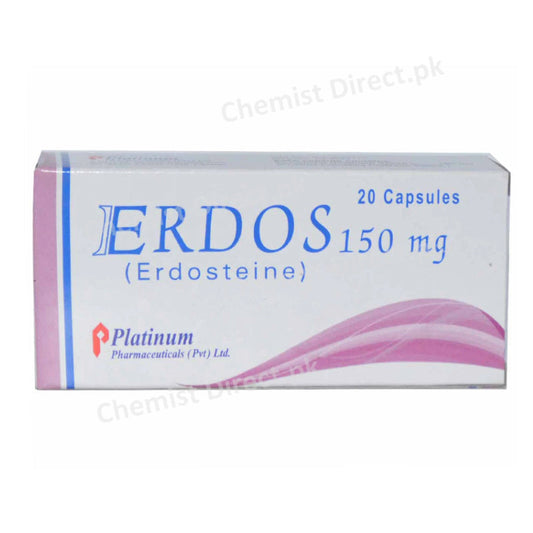 Erdos Capsule 150mg Platinum Pharmaceuticals Mucolytic Expectorant Erdosteine