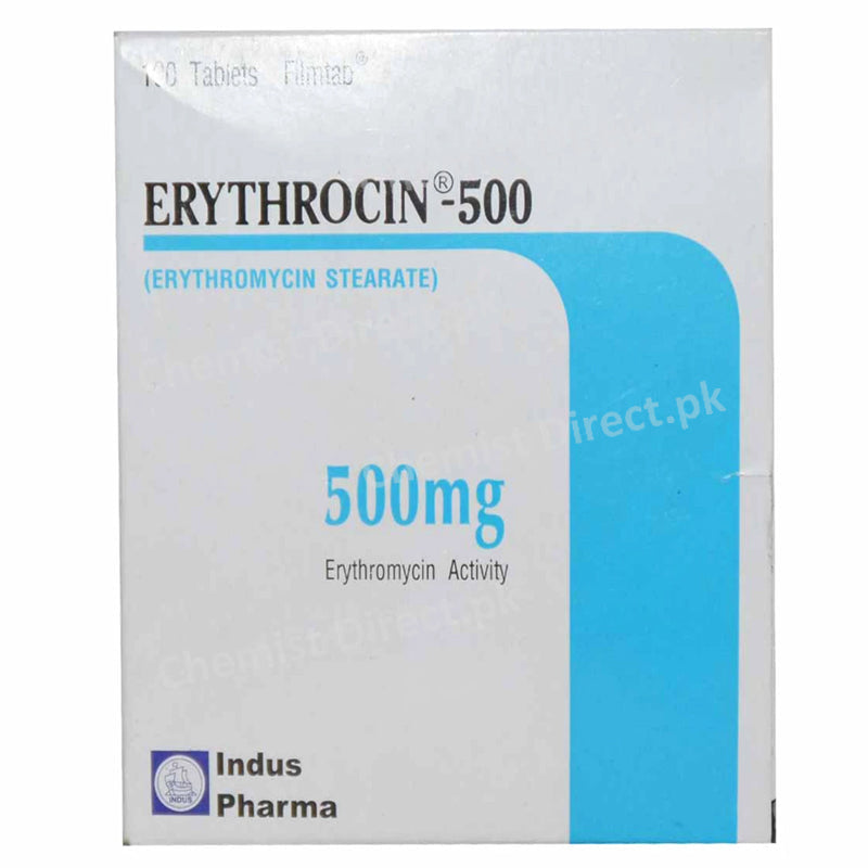 Erythrocin 500mg Tab Tablet Indus Pharma Pvt Ltd Macrolide Anti Bacterial Erythromycin