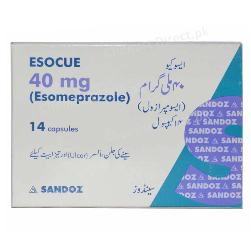 Esocue 40mg Cap Capsule Novartis Pharma Pakistan Ltd Anti Ulcerant Esomeprazole