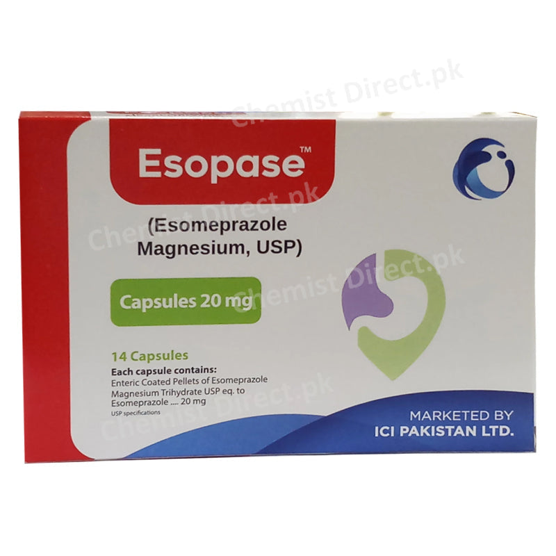 Esopase 20mg Cap Capsule Cirin Pharmaceuticals Anti Ulcerant Esomeprazole