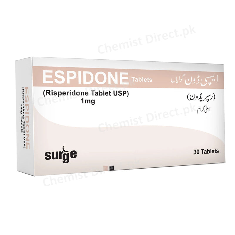 Espidone 1mg Tablet Surge Laboratories Psychosis Risperidone