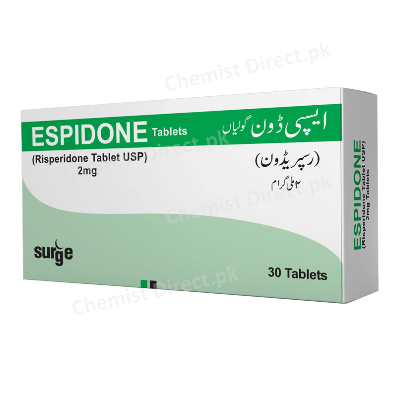 Espidone 2mg Tablet Surge Laboratories Psychosis Risperidone