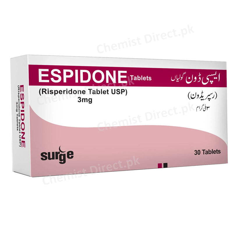 Espidone 3mg Tablet Surge Laboratories Psychosis Risperidone