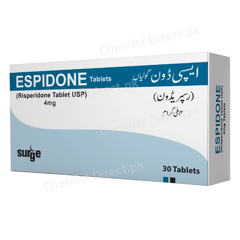 Espidone 4mg Tablet Surge Laboratories Psychosis Risperidone