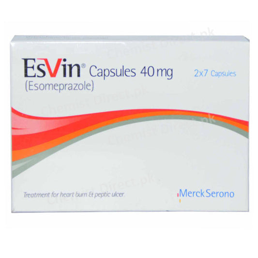 Esvin 40mg Cap Capsule Merck Pvt Ltd Anti Ulcerant Esomeprazole 