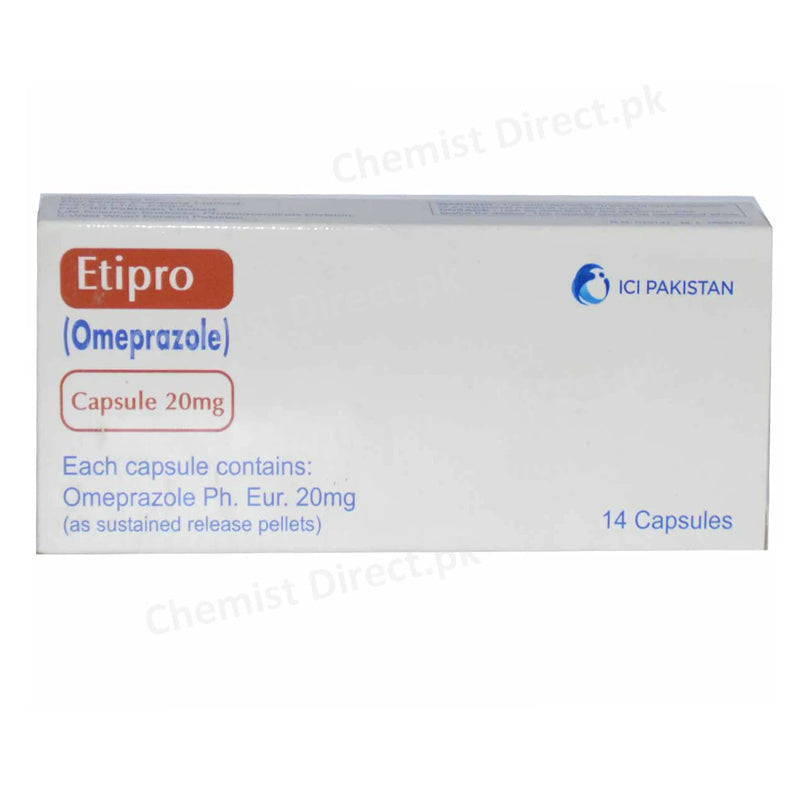 Etipro 20mg Cap Capsule Ici Pakistan Ltd Anti Ulcerant Omeprazole