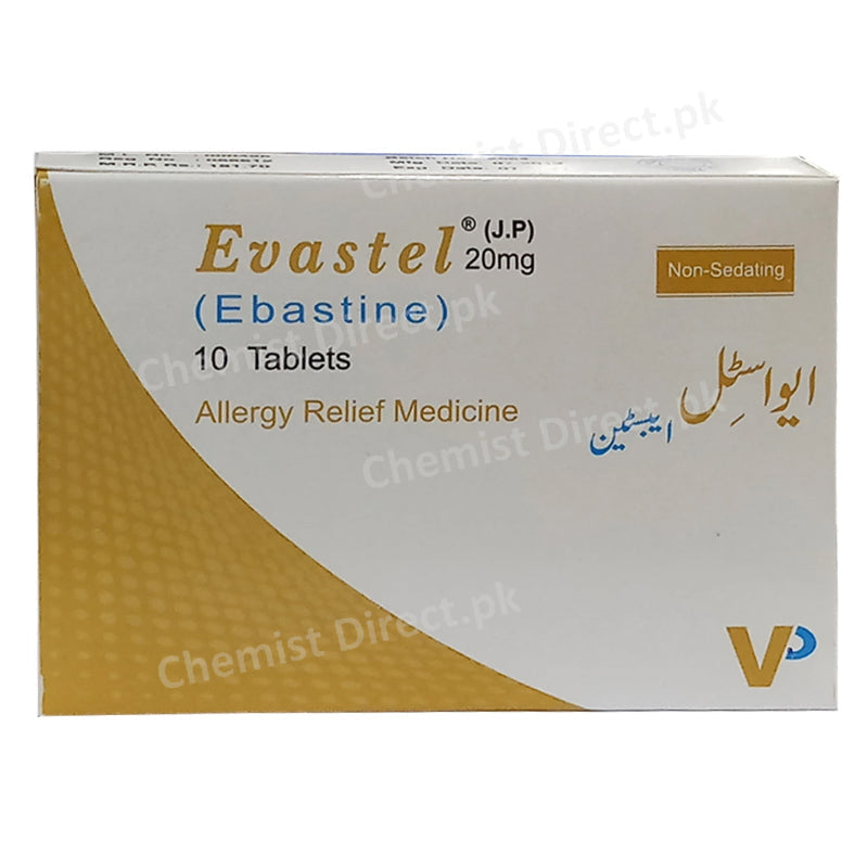 Evastel 20mg Tab Tablet Valor Pharmaceuticals Anti Histamine Ebastine