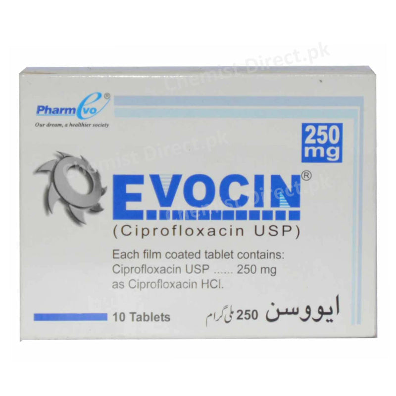 Evocin 250mg Tablet Pharmvo Pharma Ciprofloxacin