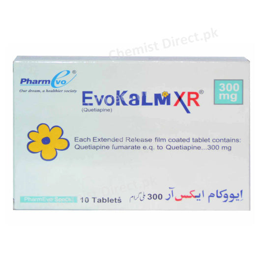 Evokalm XR 300mg Tablet Quetiapine Psychosis Pharm Evo