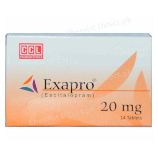 Exapro 20mg Tablet CCL Pharmaceuticals Anti-Depressant Escitalopram