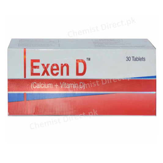 Exen D Tablet Wilshire Laboratories Calcium Supplement Calcium 500mg, Vitamin D 500IU