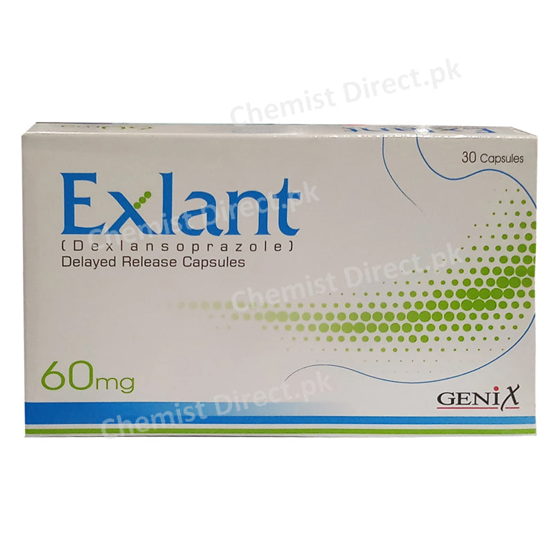 Exlant 60mg cap Capsule Genix Pharma Anti Ulcerant Dexlansoprazole
