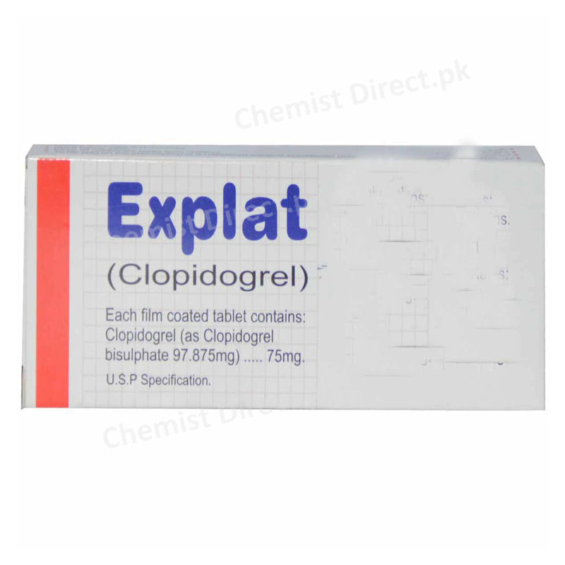 Explat 75mg Tab Tablet Indus Pharma Pvt Ltd Anti Platelet Aggregation Clopidogrel