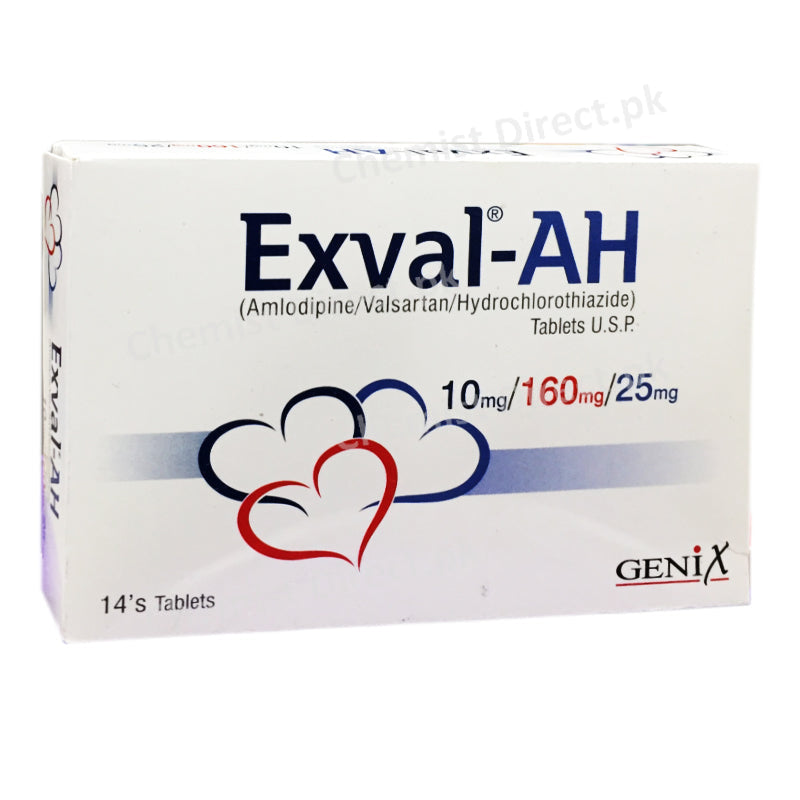 Exval AH 10 160 25mg Tablet Genix Pharma Amlodipine Valsartan Hydrochlorothiazide