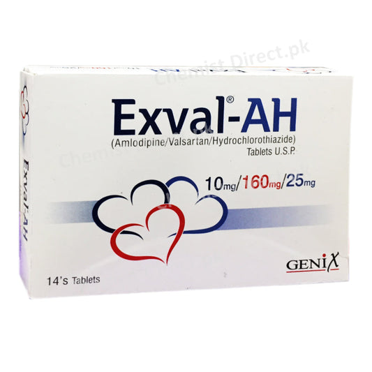 Exval AH 10 160 25mg Tablet Genix Pharma Amlodipine Valsartan Hydrochlorothiazide