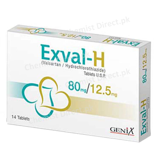 Exval H 80mg 12.5mg Tab Tablet Genix Pharma Amlodipine Valsartan