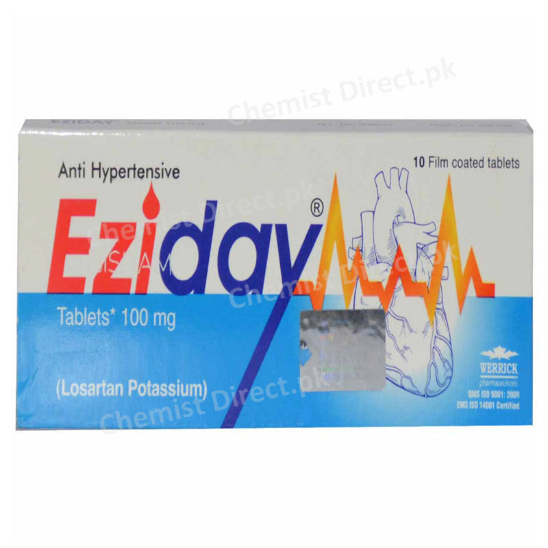 Eziday 100mg Tablet Werrick Pharmaceuticals Anti-Hypertensive Losartan Potassium