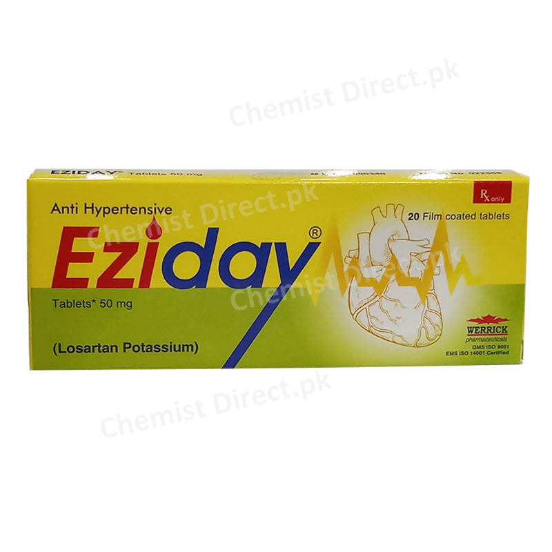 Eziday 50mg Tablet Werrick Pharmaceuticals Anti-Hypertensive Losartan Potassium
