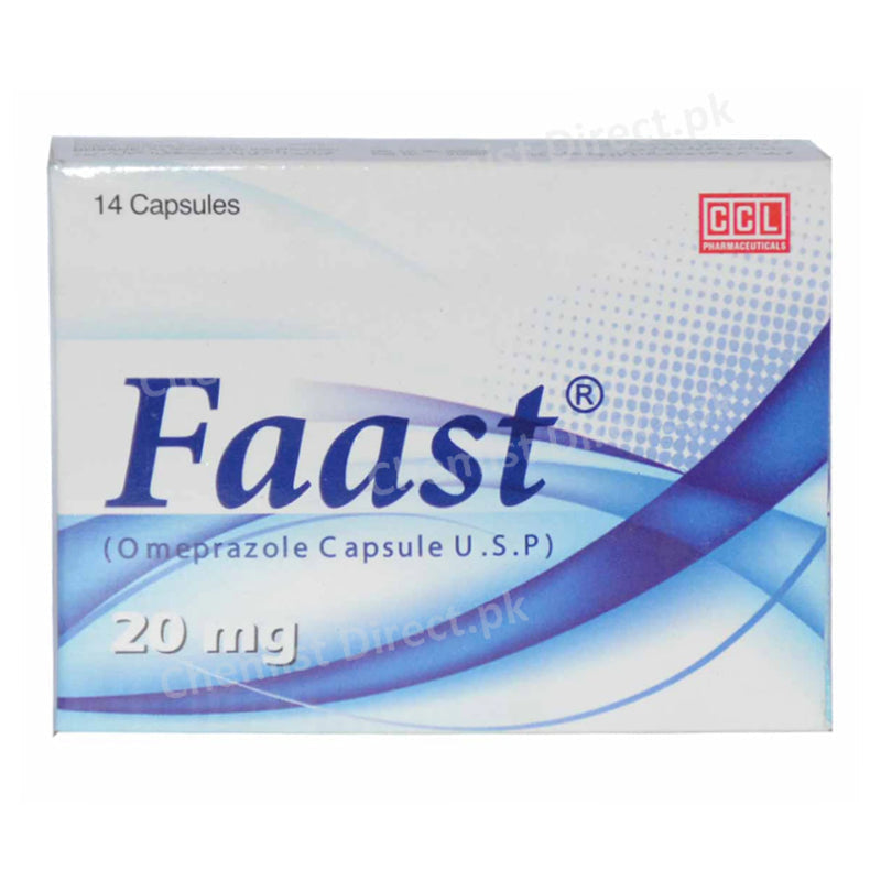Faast Capsule 20mg Anti-Ulcerant Omeprazole CCL Pharmaceuticals