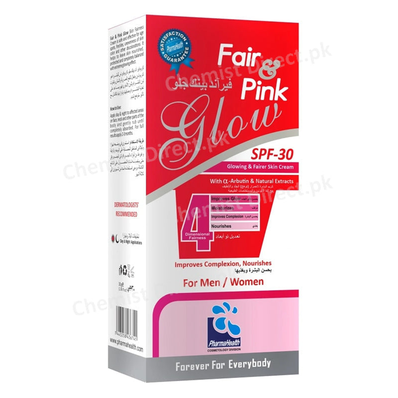 Fair & pink Glow Cream SPF-30 30gram Pharma Health Pharma Improves Complextion Nourishes