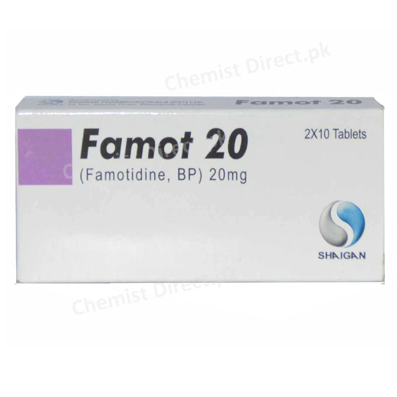 Famot 20 Tab Tablet Shaigan Pharmaceuticals Anti Ulcerant Famotidine