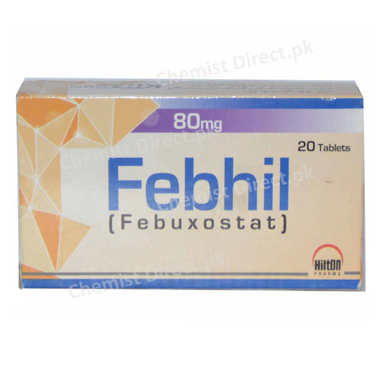 Febhil 80mg Tab Tablet Hilton Pharma Anti Gout Febuxosta