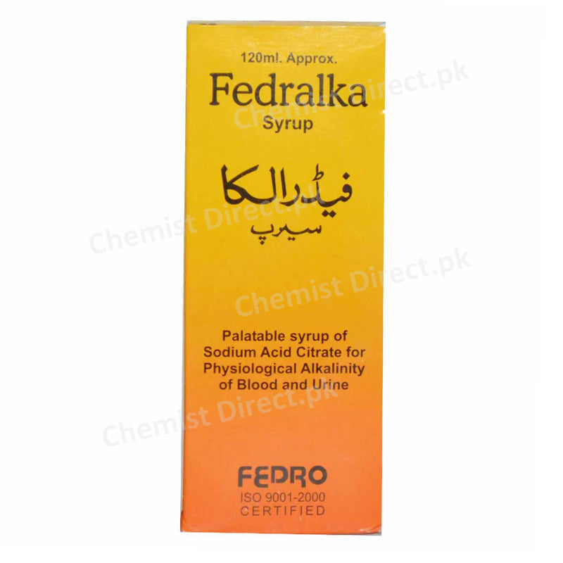 Fedralka Syrup 120ml Urinary Anti-Infective Disodium Hydrogen Citrate Fedro