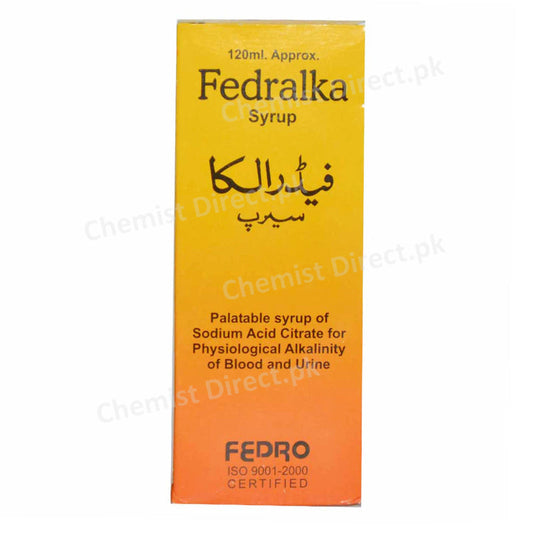 Fedralka Syrup 120ml Urinary Anti-Infective Disodium Hydrogen Citrate Fedro