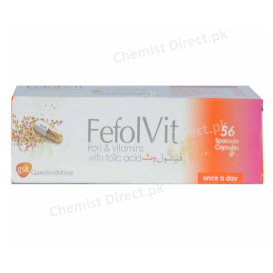 FefolVit Spansule Capsule Glaxosmithkline Anti-Anemic + Vitamin Preperation Iron&Vitamins