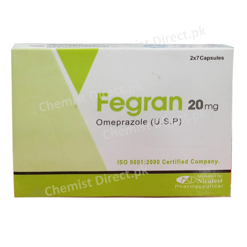 Fegran 20mg Capsule Nicolest Pharma Omeprazole