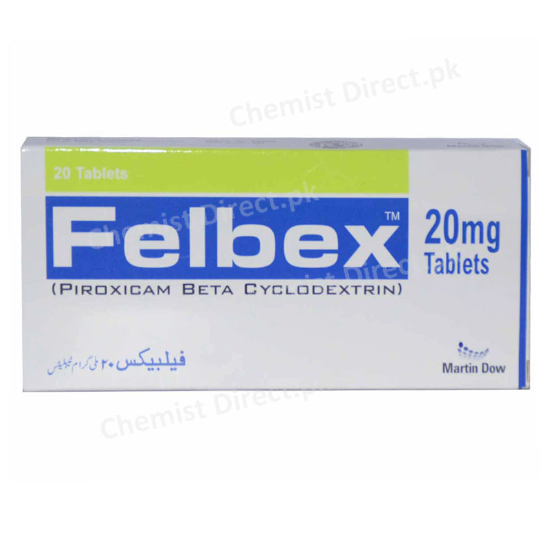 Felbex 20mg Tablet Martin Dow Pharma Anti-Anemic Piroxicam beta Cyclodertrin