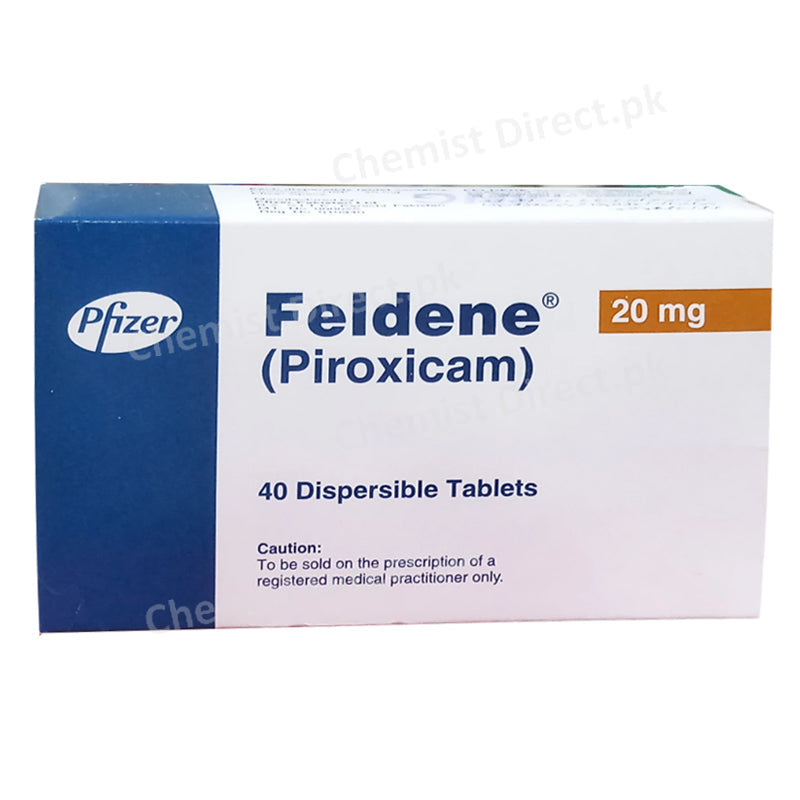 Feldene 20mg Dispersible Tablet Piroxicam Nsaid Pifzer Pakistan