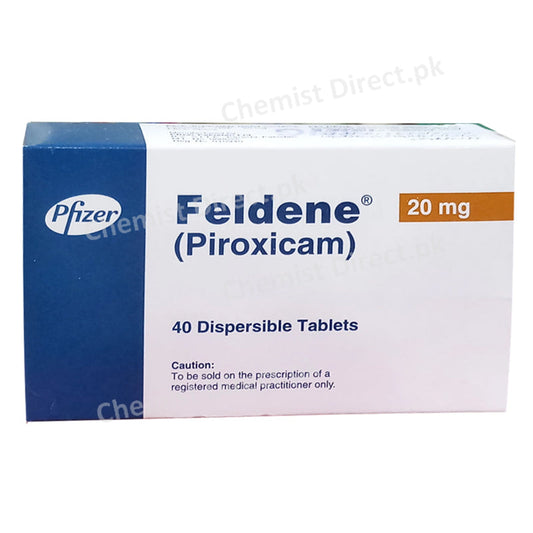 Feldene 20mg Dispersible Tablet Piroxicam Nsaid Pifzer Pakistan