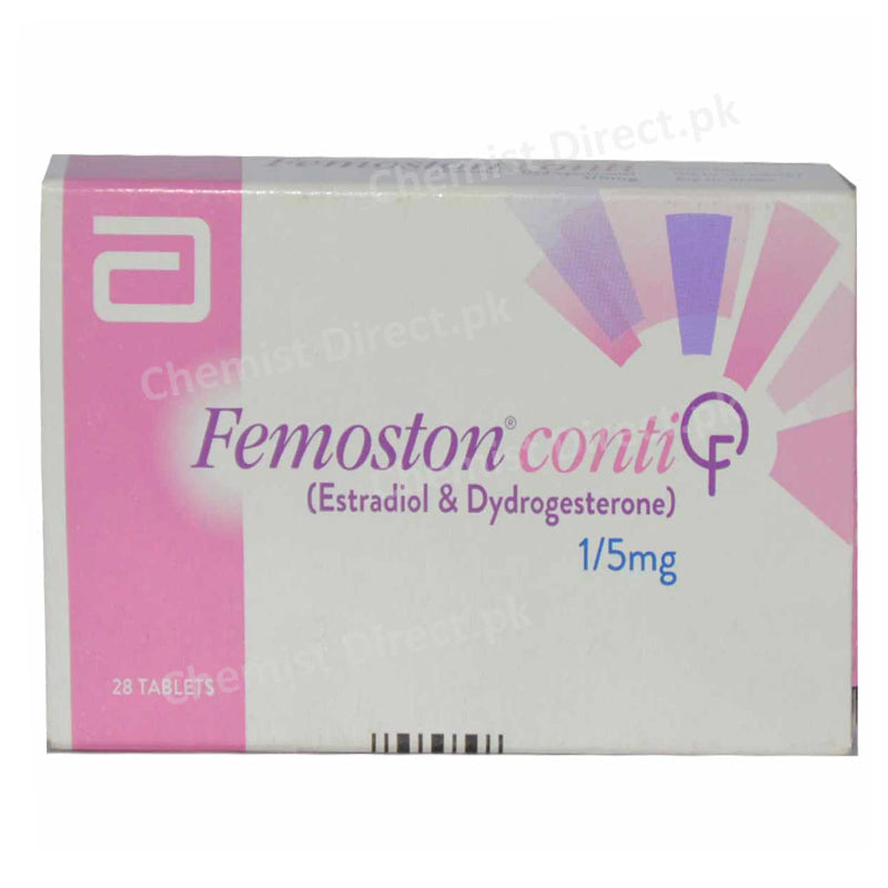 Femoston ContiQ 1/5mg Tablet Post menopausal syndrome Estradiol 1mg, Dydrogesterone 5mg Abbott Pharma