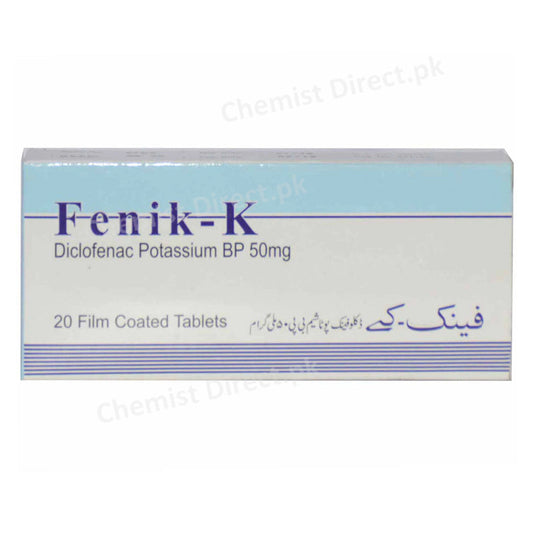 Fenik-k 50mg Tablet Neomedix Pharma Diclofenac Potassium Nsaid