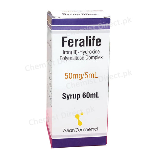 Feralife Syrup 60ml Asian Continental Pharma Iron111 Hydroxide Polymaltose Complex 50mg/5ml