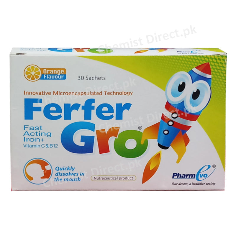 Ferfer Gro Sachet Pharm Evo Nutritional Supplement Iron, Vitamin c, Vitamin B12