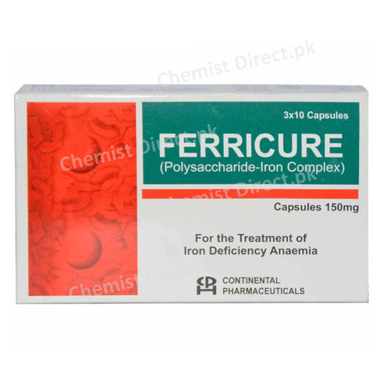 Ferricure 150mg Cap Capsule Continental Pharma Anti Anemic Iron Hydroxide Poly Maltose Complex