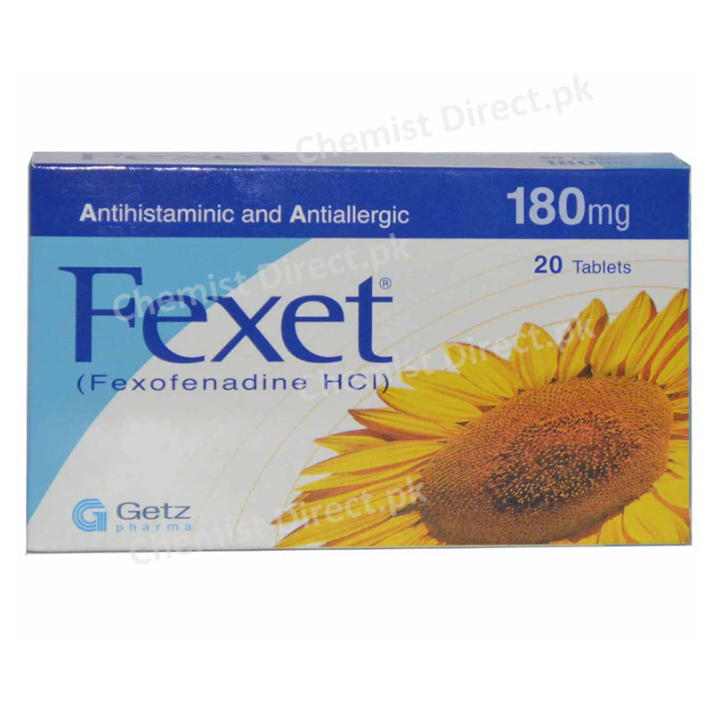 Fexet 180mg Tab Tablet Getz Pharma Pakistan Pvt Ltd Anti Histamine Fexofenadine