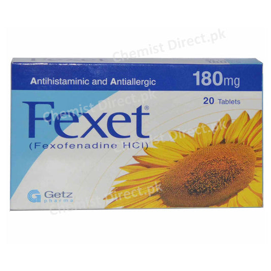 Fexet 180mg Tab Tablet Getz Pharma Pakistan Pvt Ltd Anti Histamine Fexofenadine