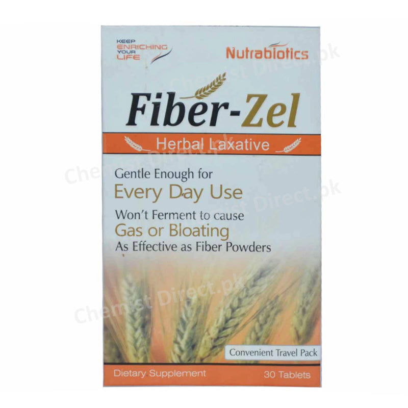 Fiber-Zel Tablet Dietary Supplement Herbal Laxative Nutrabiotic